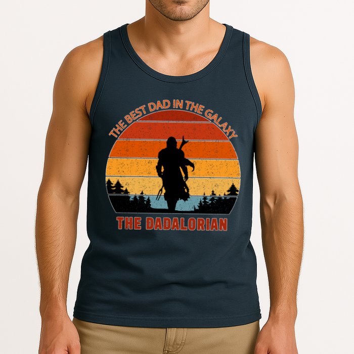 The Dadalorian Best Dad in The Galaxy Retro Vintage Tank Top