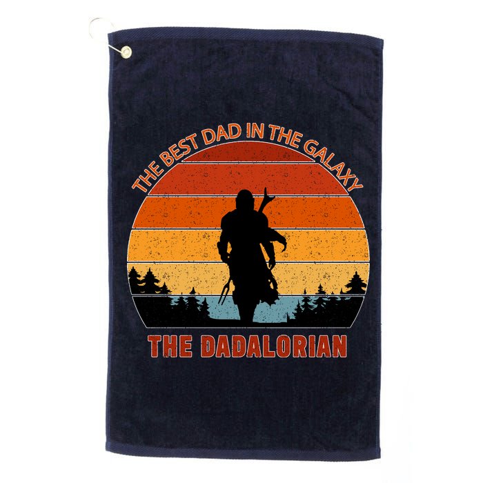 The Dadalorian Best Dad in The Galaxy Retro Vintage Golf Towel