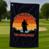 The Dadalorian Best Dad in The Galaxy Retro Vintage Golf Towel