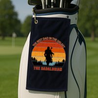 The Dadalorian Best Dad in The Galaxy Retro Vintage Golf Towel