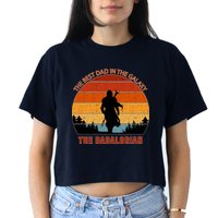 The Dadalorian Best Dad in The Galaxy Retro Vintage Crop Top