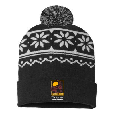 The Dadalorian Definition Best Dad In The Galaxy  USA-Made Snowflake Beanie