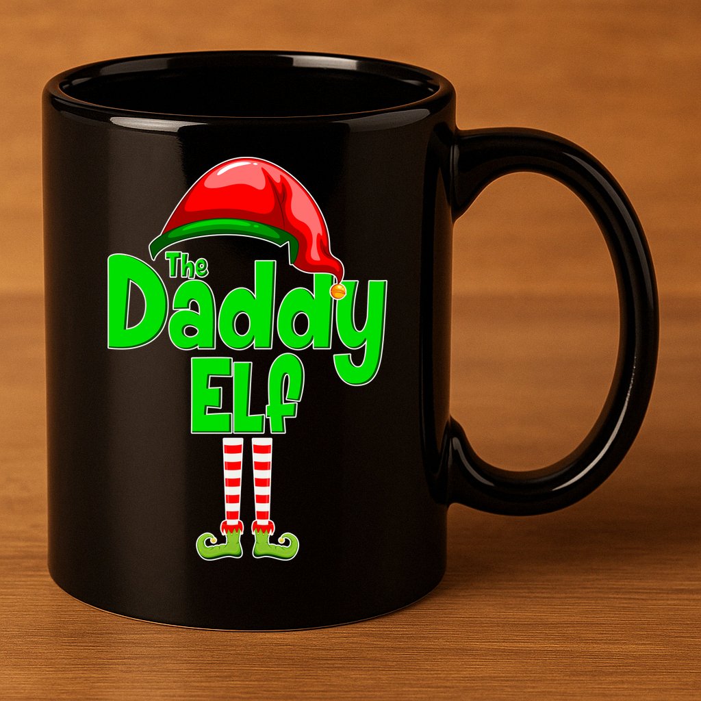 The Daddy Elf Christmas 11oz C Handle Ceramic Mug