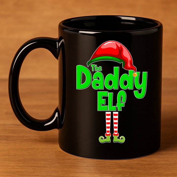 The Daddy Elf Christmas 11oz C Handle Ceramic Mug