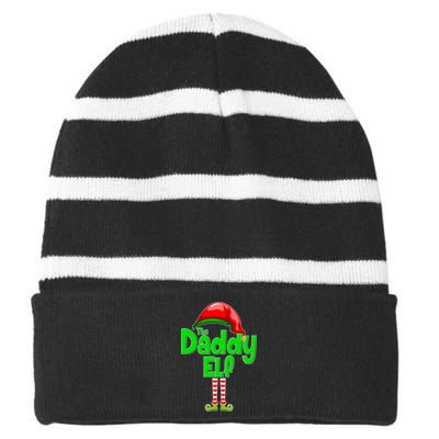 The Daddy Elf Christmas Striped Beanie with Solid Band