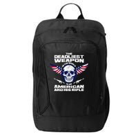 The Deadliest Weapon American And His Rifle City Backpack