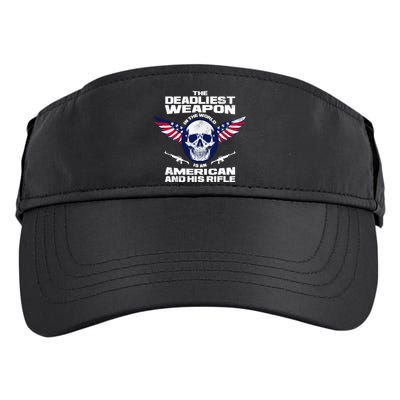The Deadliest Weapon American And His Rifle Adult Drive Performance Visor