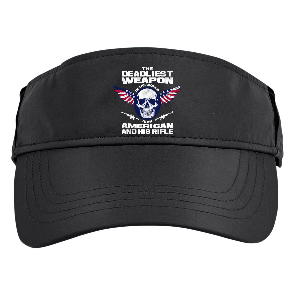 The Deadliest Weapon American And His Rifle Adult Drive Performance Visor