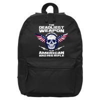 The Deadliest Weapon American And His Rifle 16 in Basic Backpack