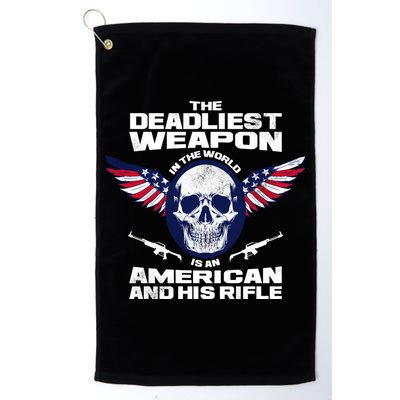 The Deadliest Weapon American And His Rifle Golf Towel