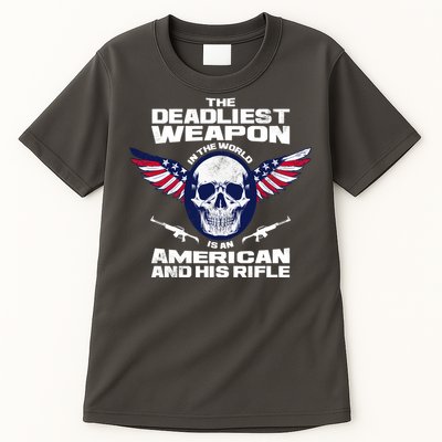 The Deadliest Weapon American And His Rifle Tall T-Shirt