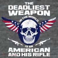 The Deadliest Weapon American And His Rifle 7-Panel Snapback Hat