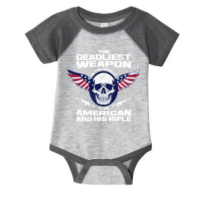 The Deadliest Weapon American And His Rifle Infant Baby Jersey Bodysuit