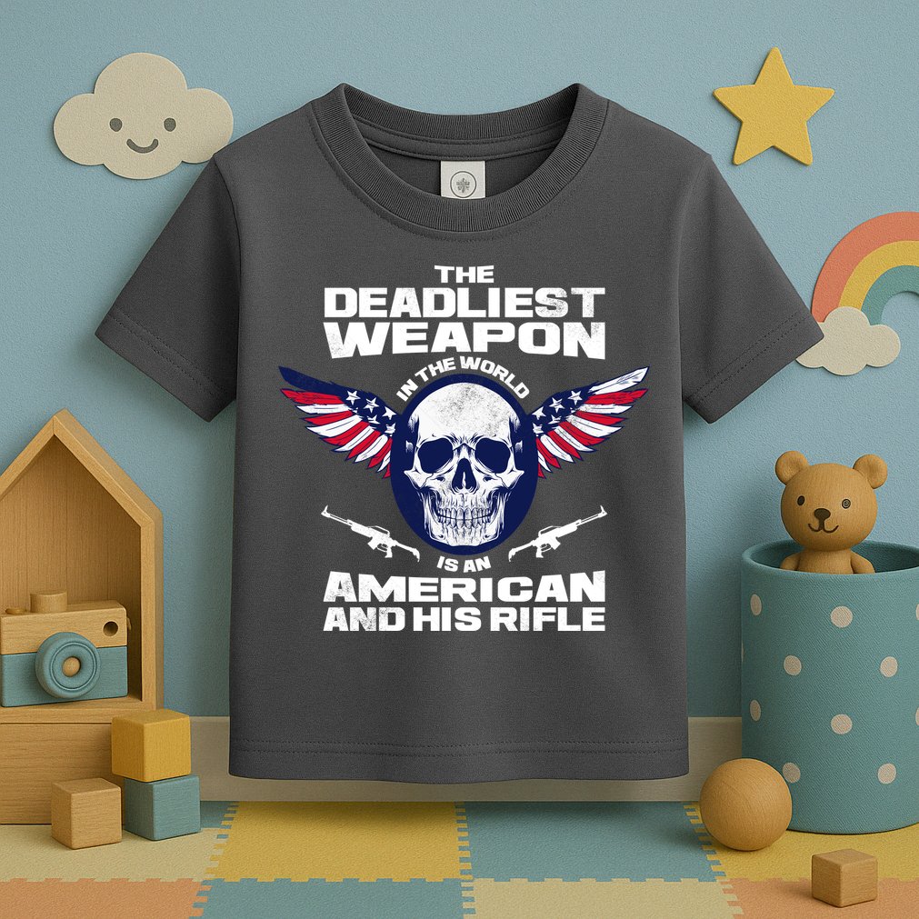 The Deadliest Weapon American And His Rifle Toddler T-Shirt