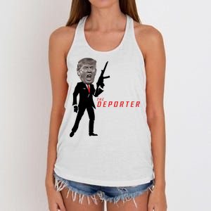 The Deporter Funny Donald Trump Women's Knotted Racerback Tank