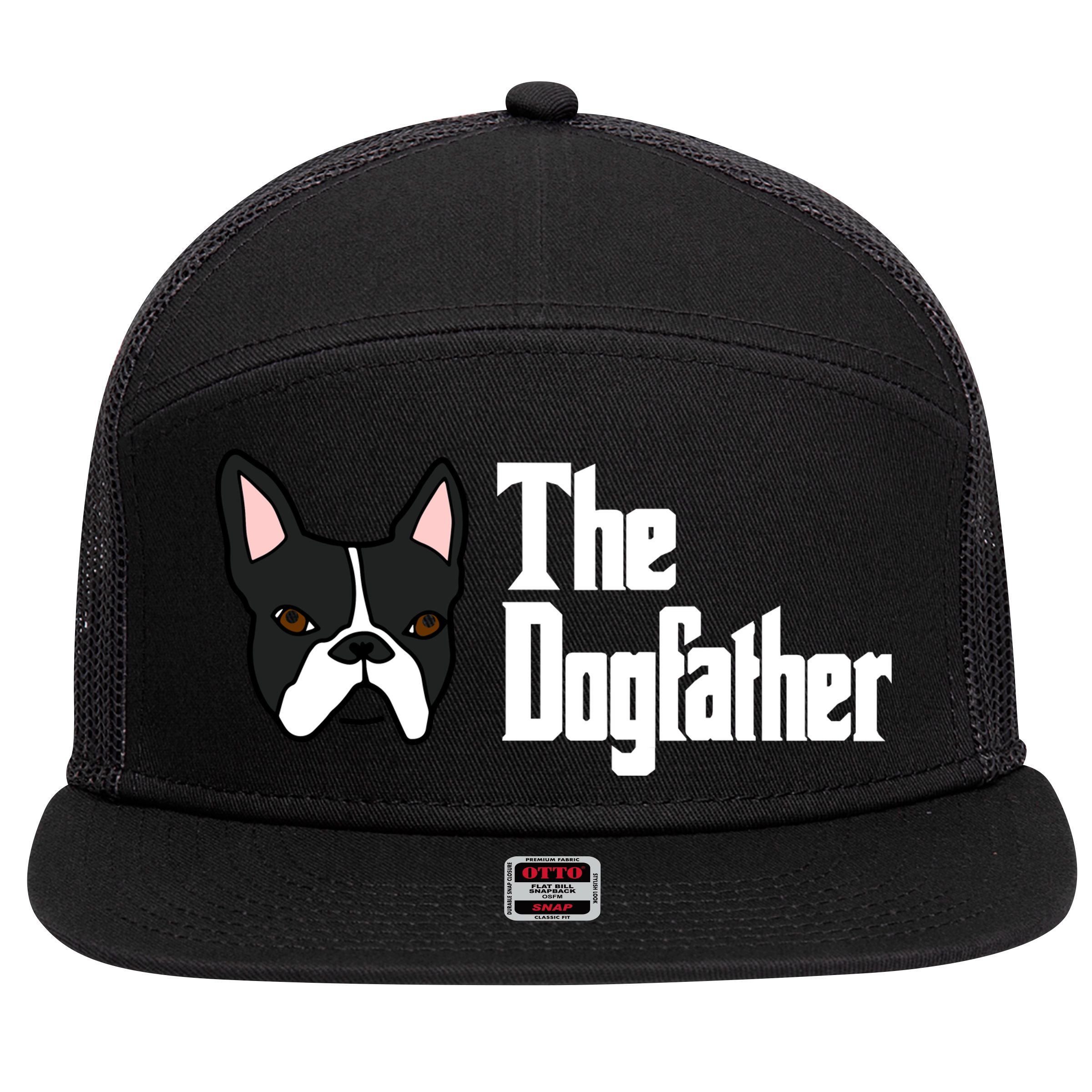 The Dog Father Boston Terrier 7 Panel Mesh Trucker Snapback Hat