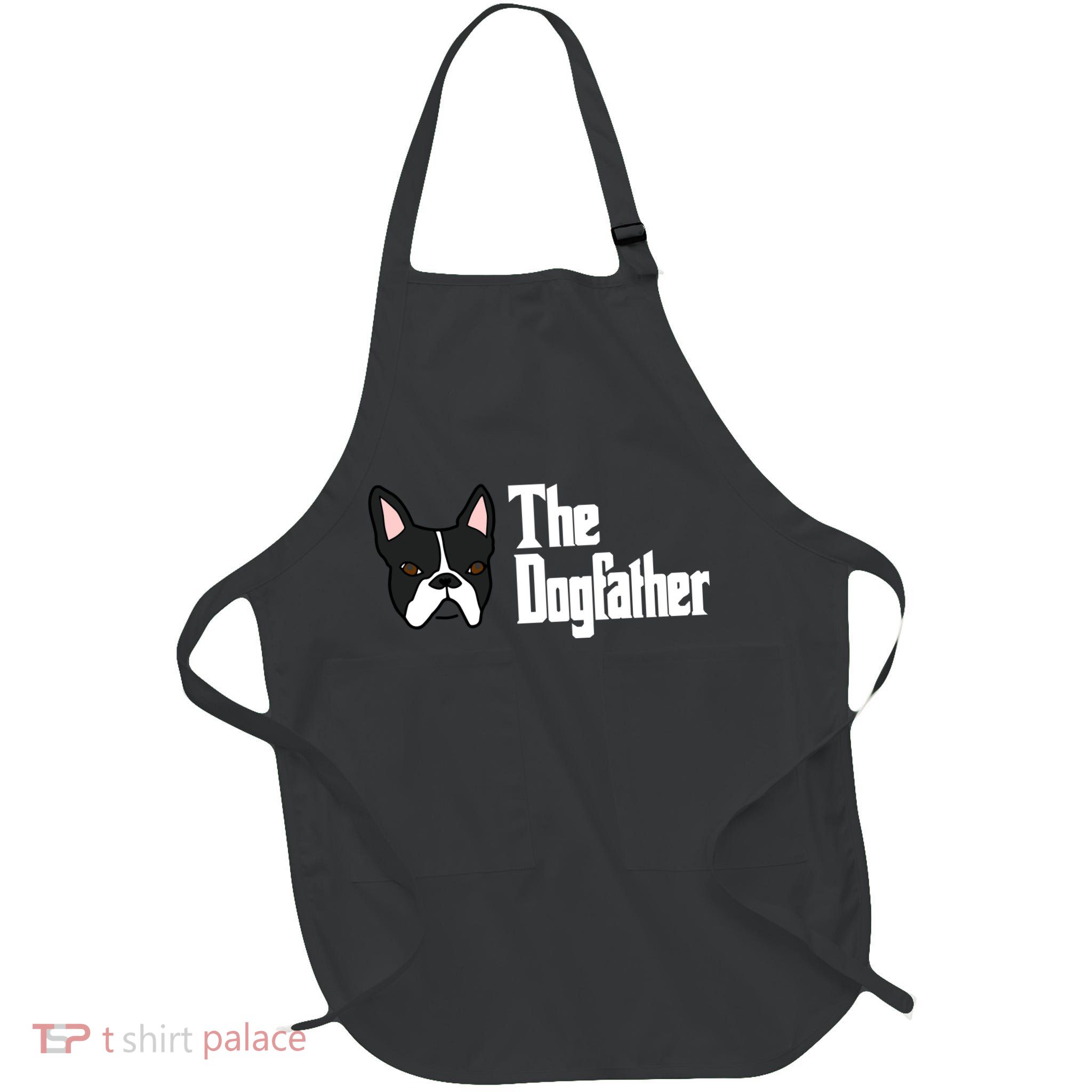 The Dog Father Boston Terrier Full-Length Apron With Pockets