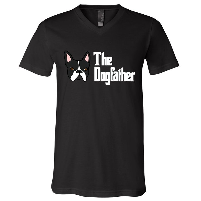 The Dog Father Boston Terrier V-Neck T-Shirt