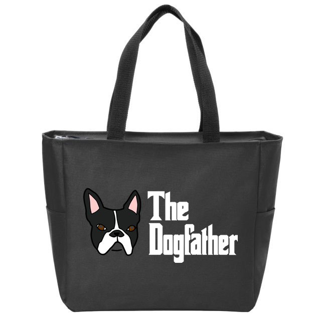 The Dog Father Boston Terrier Zip Tote Bag
