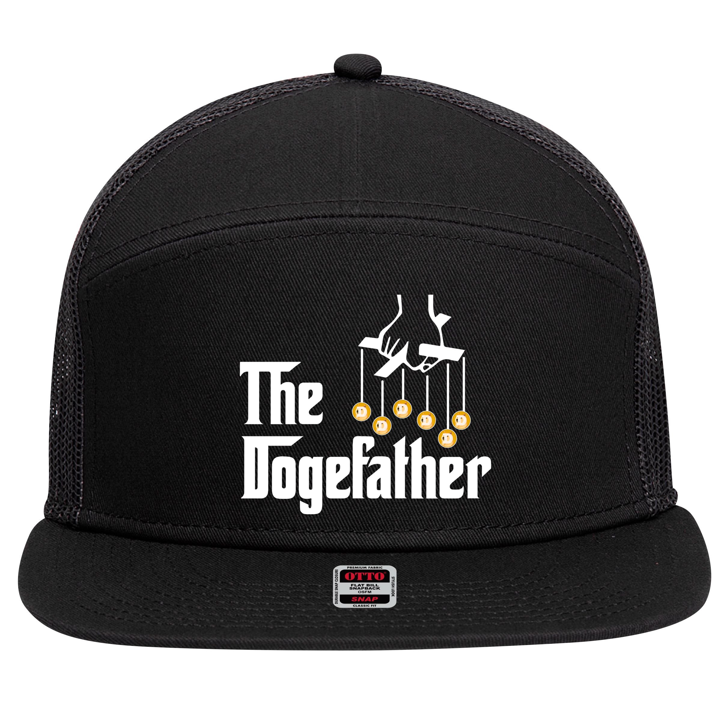 The Dogefather 7 Panel Mesh Trucker Snapback Hat