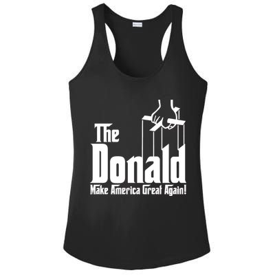 The Donald Make America Great Again! President Trump Spoof Ladies PosiCharge Competitor Racerback Tank