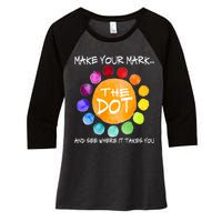 The Dot - Make Your Mark  Women's Tri-Blend 3/4-Sleeve Raglan Shirt