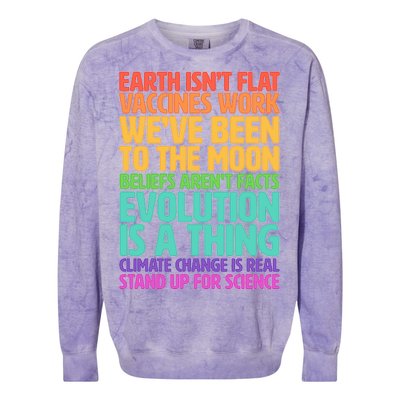 The Earth Isn't Flat Stand Up For Science Colorblast Crewneck Sweatshirt