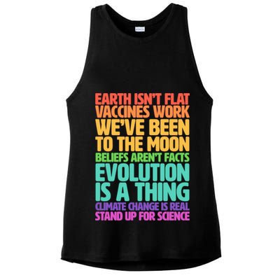 The Earth Isn't Flat Stand Up For Science Ladies PosiCharge Tri-Blend Wicking Tank