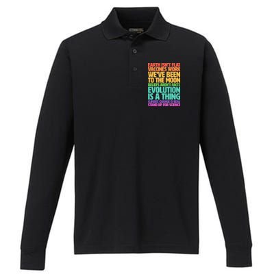 The Earth Isn't Flat Stand Up For Science Performance Long Sleeve Polo