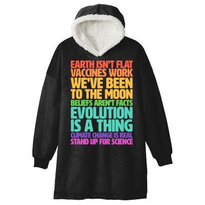 The Earth Isn't Flat Stand Up For Science Hooded Wearable Blanket