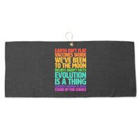 The Earth Isn't Flat Stand Up For Science Large Microfiber Waffle Golf Towel
