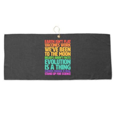 The Earth Isn't Flat Stand Up For Science Large Microfiber Waffle Golf Towel