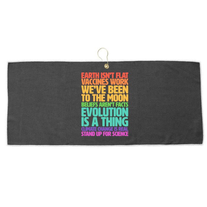The Earth Isn't Flat Stand Up For Science Large Microfiber Waffle Golf Towel