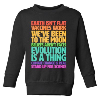The Earth Isn't Flat Stand Up For Science Toddler Sweatshirt