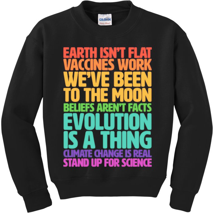 The Earth Isn't Flat Stand Up For Science Kids Sweatshirt