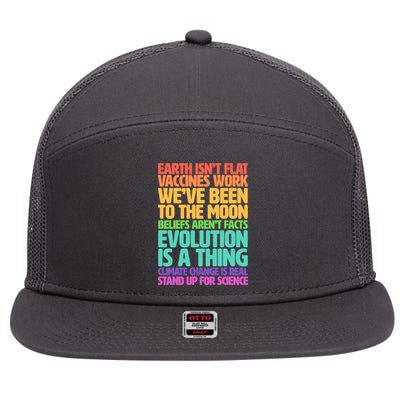The Earth Isn't Flat Stand Up For Science 7 Panel Mesh Trucker Snapback Hat