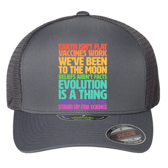 The Earth Isn't Flat Stand Up For Science Flexfit Unipanel Trucker Cap