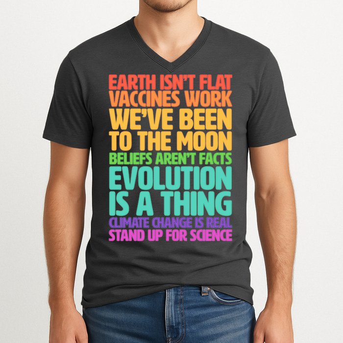 The Earth Isn't Flat Stand Up For Science V-Neck T-Shirt