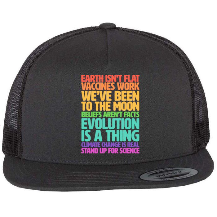 The Earth Isn't Flat Stand Up For Science Flat Bill Trucker Hat