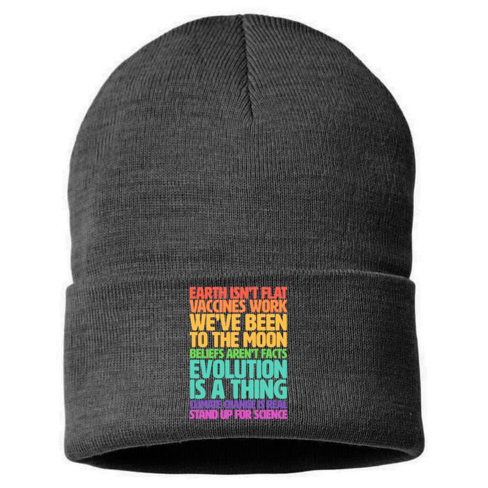 The Earth Isn't Flat Stand Up For Science Sustainable Knit Beanie