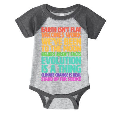 The Earth Isn't Flat Stand Up For Science Infant Baby Jersey Bodysuit