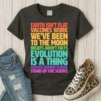 The Earth Isn't Flat Stand Up For Science Womens T-Shirt