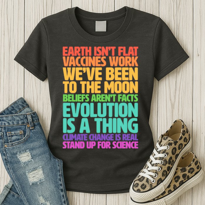 The Earth Isn't Flat Stand Up For Science Womens T-Shirt