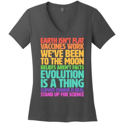 The Earth Isn't Flat Stand Up For Science Women's V-Neck T-Shirt