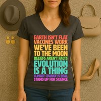 The Earth Isn't Flat Stand Up For Science Women's V-Neck T-Shirt