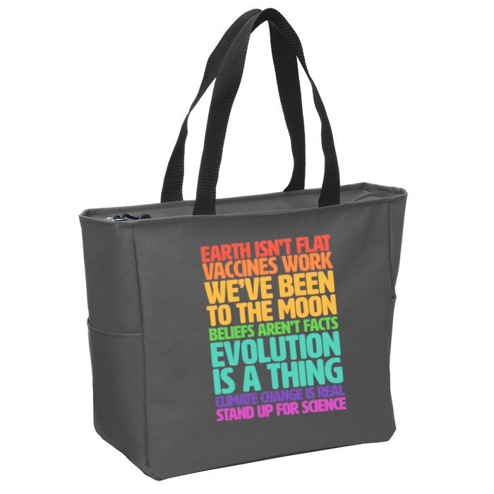 The Earth Isn't Flat Stand Up For Science Zip Tote Bag