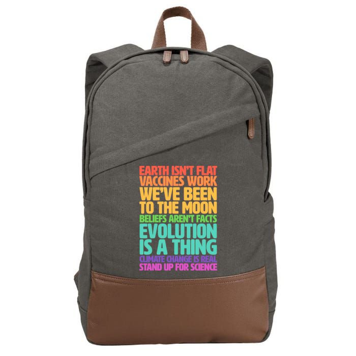 The Earth Isn't Flat Stand Up For Science Cotton Canvas Backpack