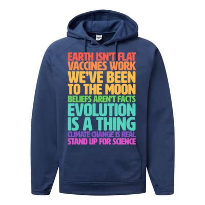 The Earth Isn't Flat Stand Up For Science Performance Fleece Hoodie