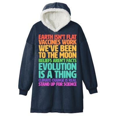 The Earth Isn't Flat Stand Up For Science Hooded Wearable Blanket