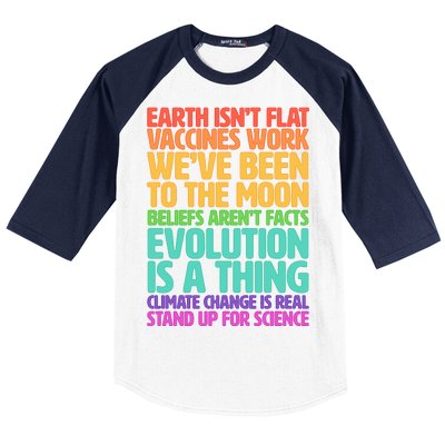 The Earth Isn't Flat Stand Up For Science Baseball Sleeve Shirt